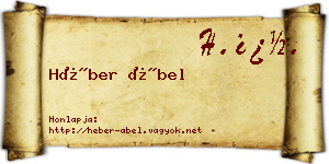 Héber Ábel névjegykártya